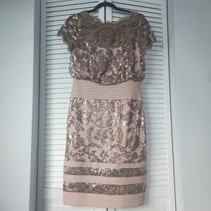 Tadashi Shoji Sequin Lace Midi Dress